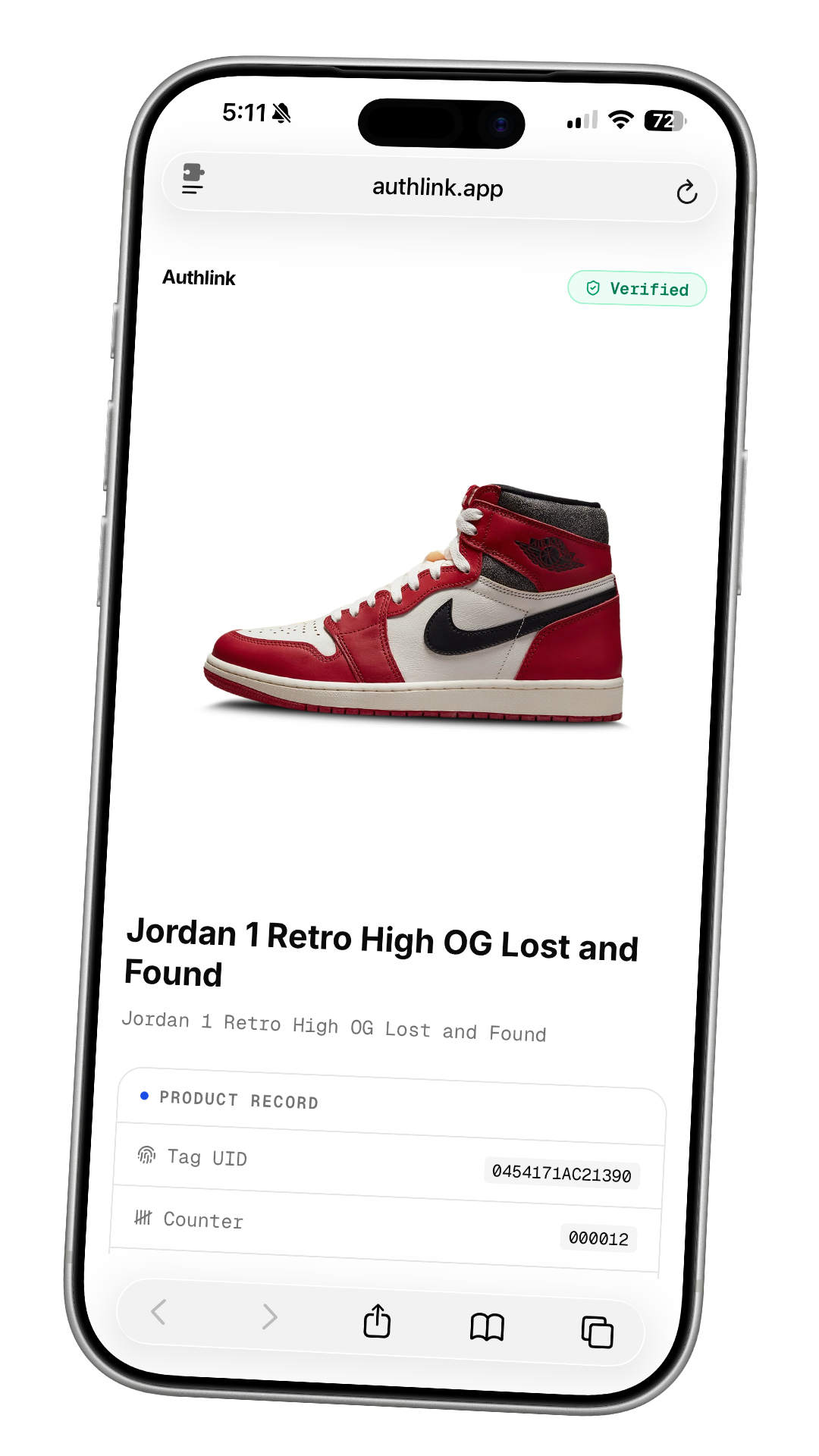 Authlink product verification